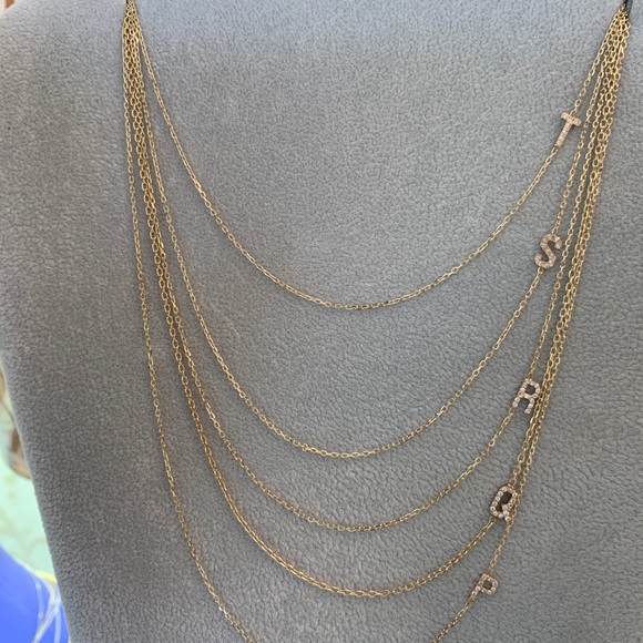 Diamond Initial Necklace - Picture 5 of 6